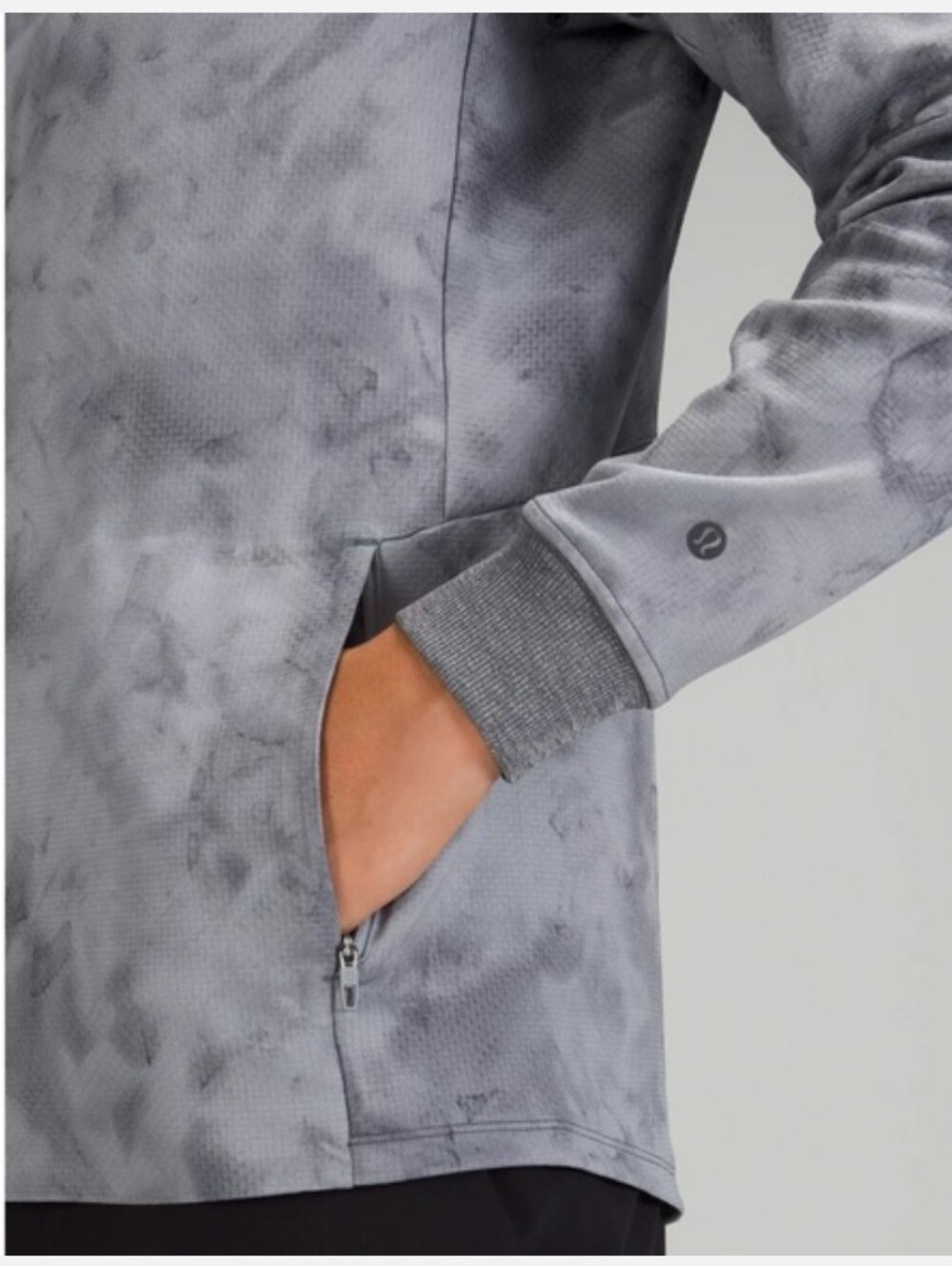 Lululemon Textured Tech Hoodie Diamond Dye Rhino Grey Anchor Sweatshirt Gray M - Picture 3 of 15
